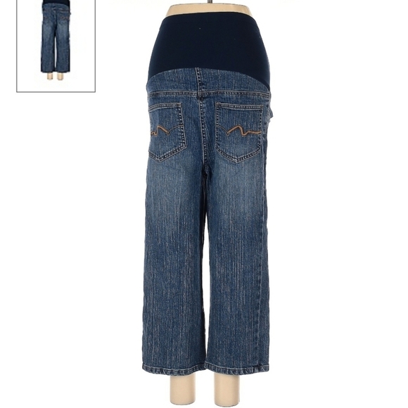 Motherhood Maternity Capri Cropped Jean Women's Small S Pregnancy Stretch Waist - Picture 2 of 5